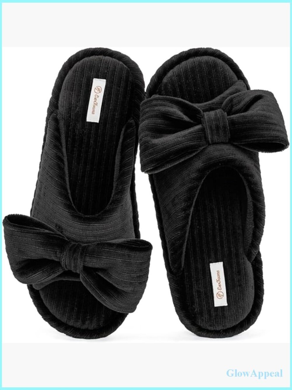 Women's Open-Toe Bow Slippers Memory Foam Non-Slip Sole
